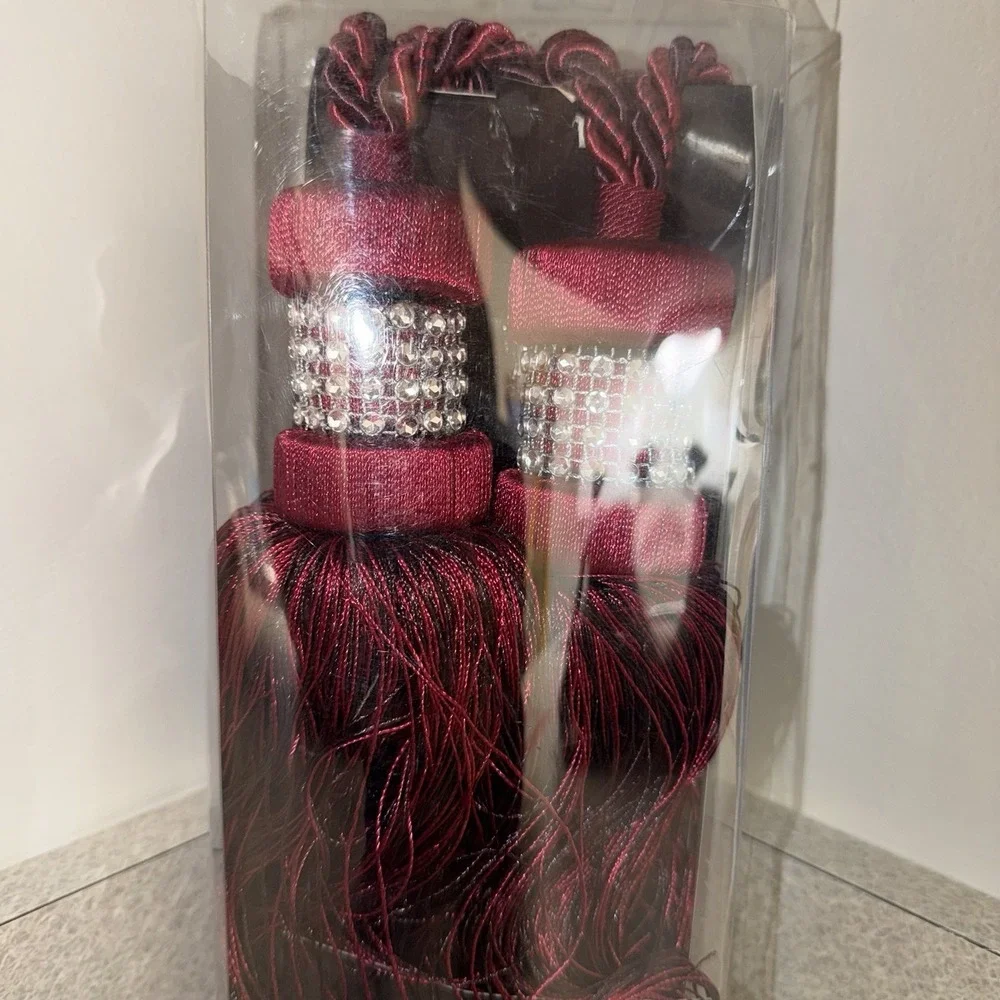 Croscill Chapel Hill Tower Tassels Curtain Tiebacks Set of 2 Garnent Rhinestones